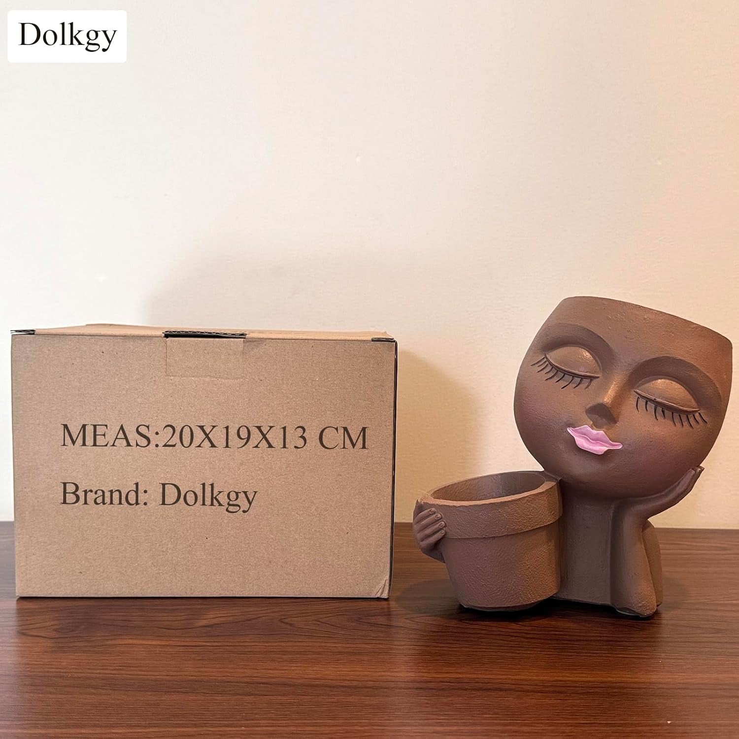 Face Flower Pot Head Planter, Face Planter Black Woman Unique Planters for Indoor Outdoor Plants, Novelty Plant Pots Lady Head Vase with Drainage Hole for Home Garden Succulents Cactus