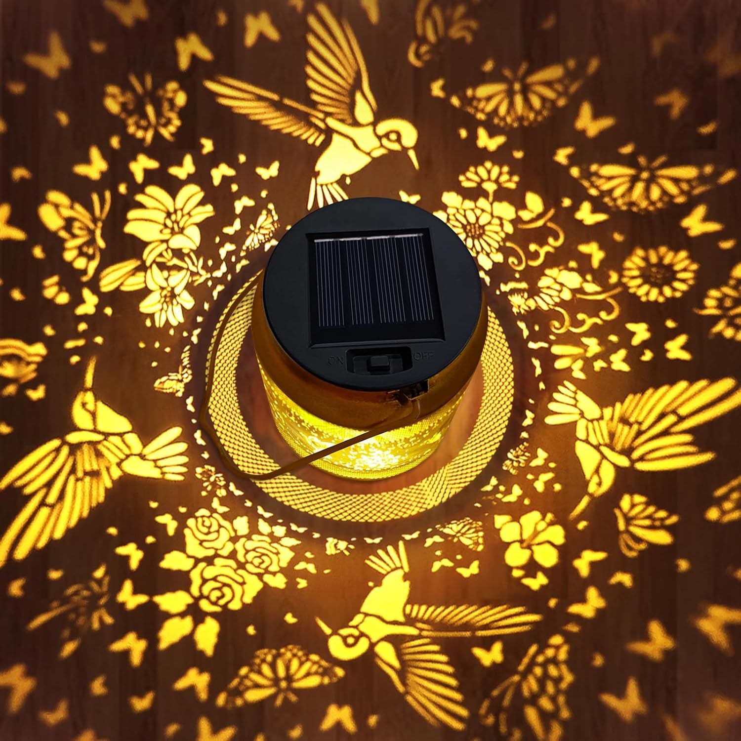 Mothers Day Gifts Solar Lanterns Outdoor Waterproof Hummingbird Garden Decor,Birthday Gifts for Women Mom Grandma,Hanging Solar Hummingbird Lights outside Hollowed-Out Lantern for Patio,Yard Art,Porch