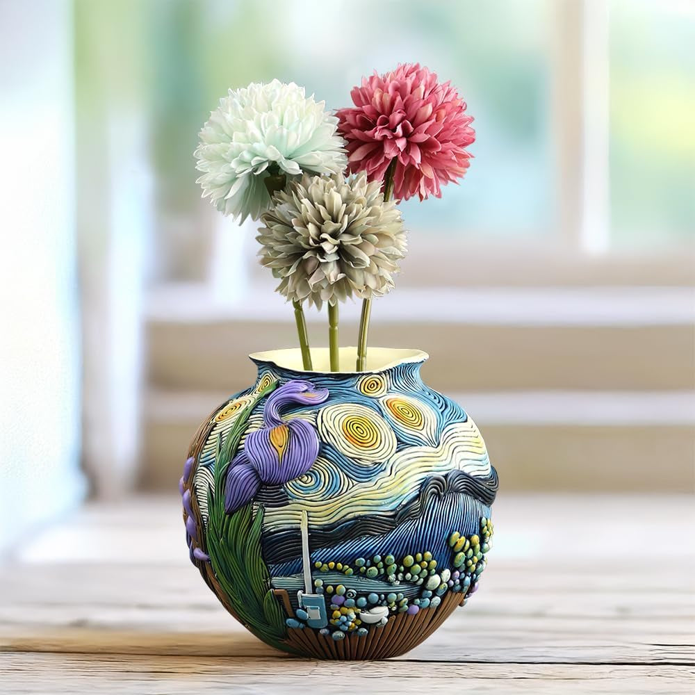 Picasso Brutalist Abstract Beauty Flower Pot Ornaments Head Planter Pots Container Face Planters Pots Head Colorful Face Art Resin Flower Pot (Modern Big)