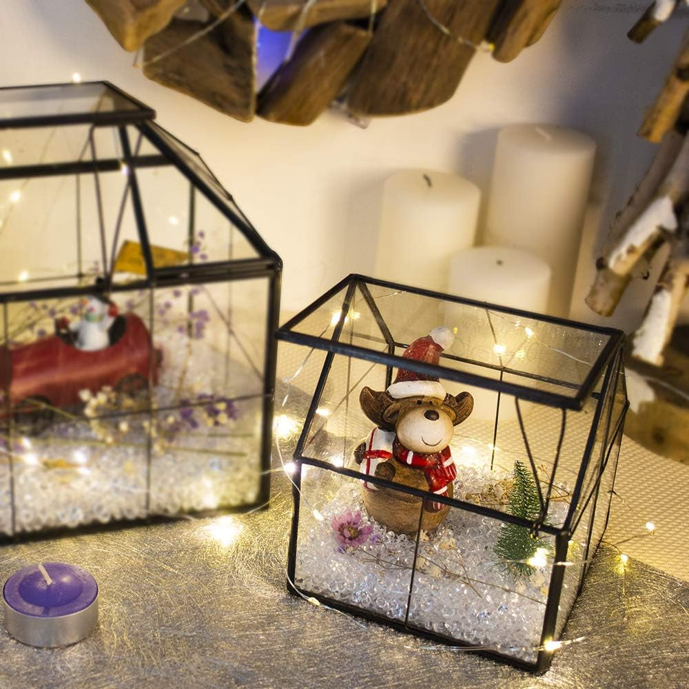 Glass Plant Terrarium Container Wardian Case Indoor Small Succulent Terrarium Planter W/Door for Tabletop Decor DIY - 4.9"X4.3"X4.3"