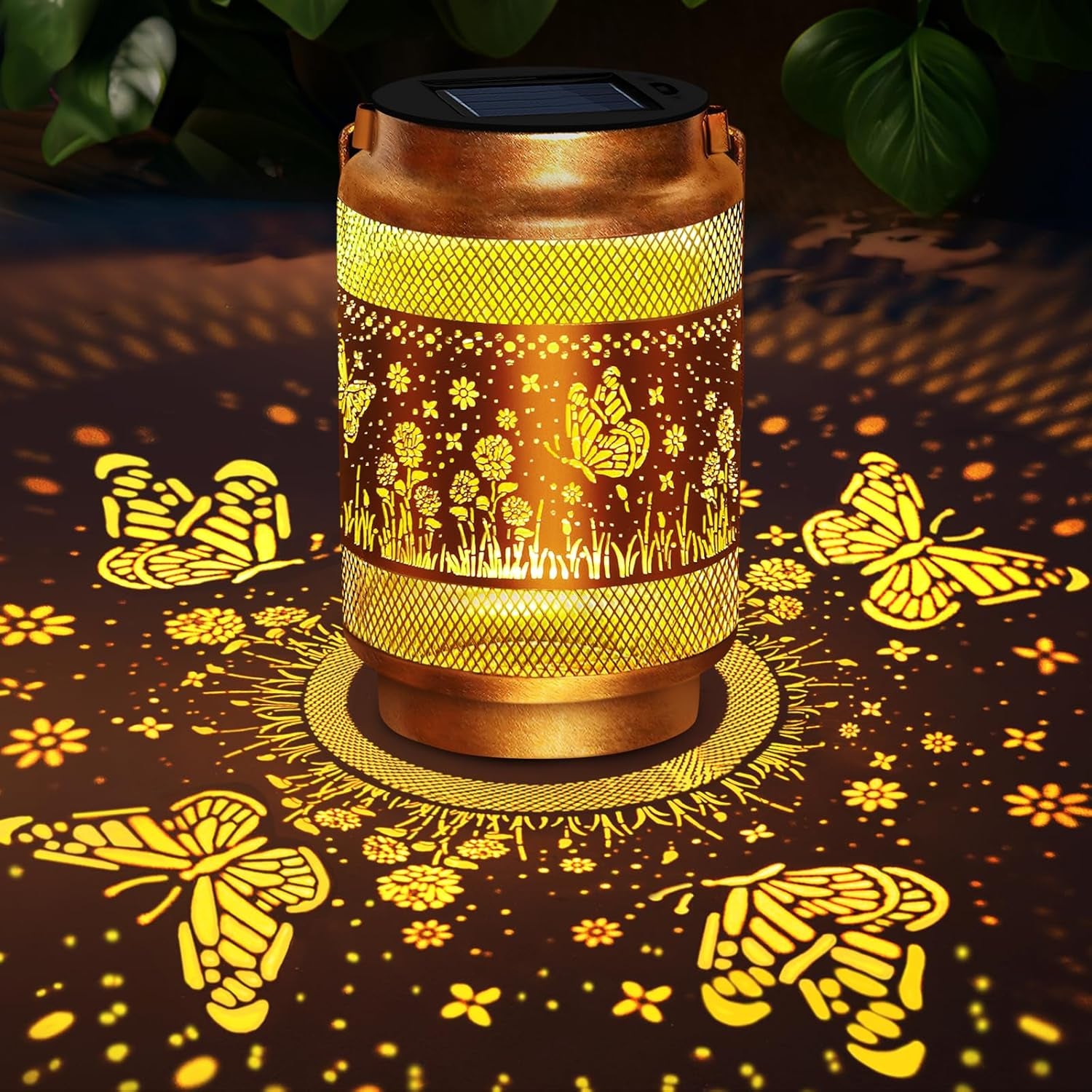 Mothers Day Gifts Solar Lanterns Outdoor Waterproof Hummingbird Garden Decor,Birthday Gifts for Women Mom Grandma,Hanging Solar Hummingbird Lights outside Hollowed-Out Lantern for Patio,Yard Art,Porch