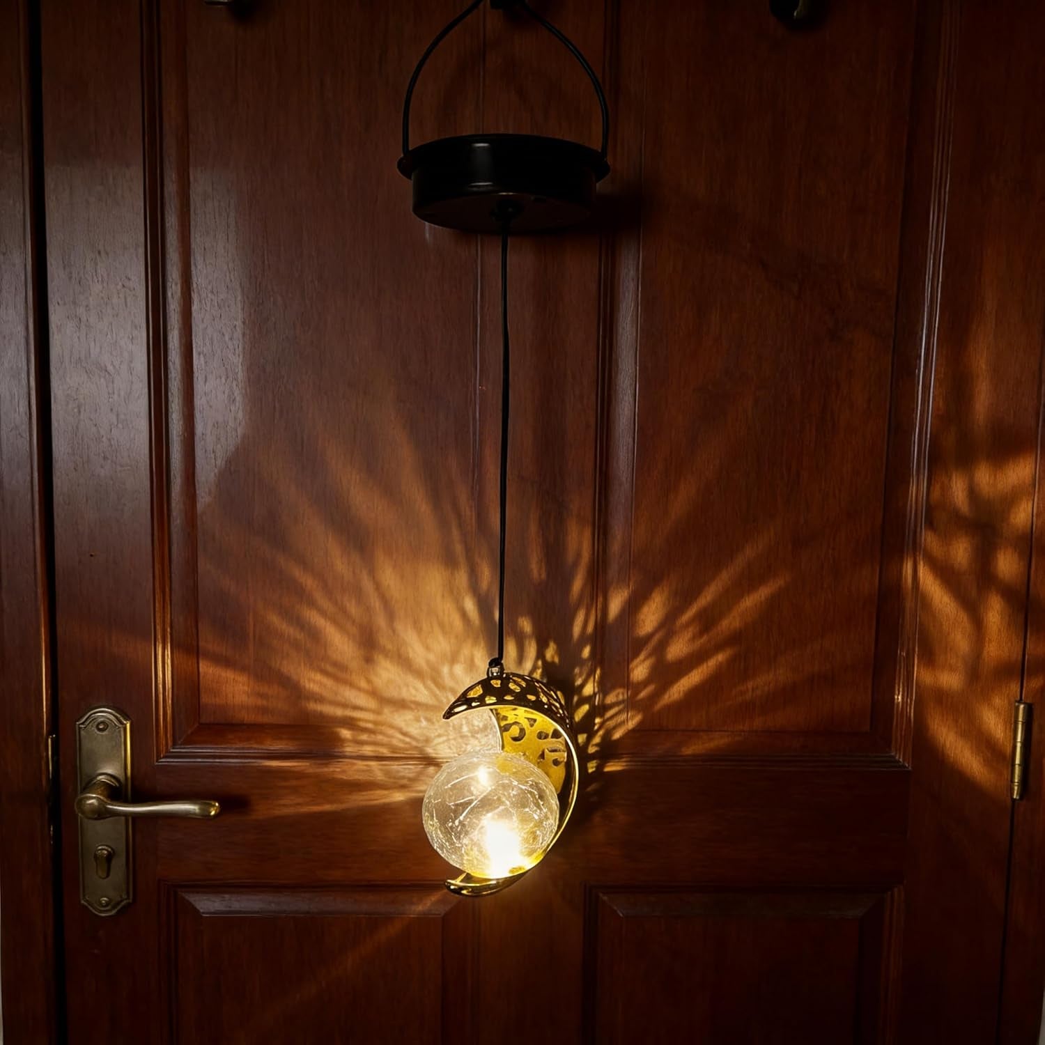 Solar Moon Lanterns Outdoor Waterproof Decor, 2Pack Hanging Decorative Garden Lights, outside Furniture Accessories Wall Tree Patio LED Ornaments , Mother'S Day Fairy Gifts for Women Mom