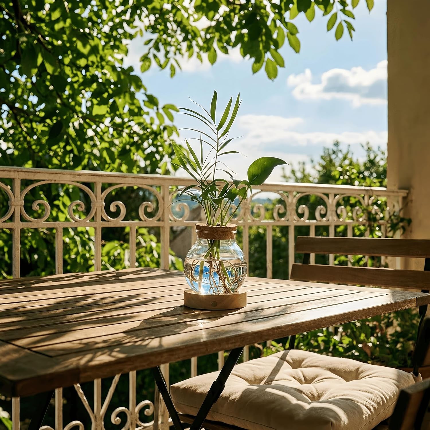 Plant Propagation Station with Light, Valentines Day Glass Terrarium with Stepless Dimming Function Hydroponic Glass Container Vase Jars Gardening Gifts for Mom Women Plant Lovers