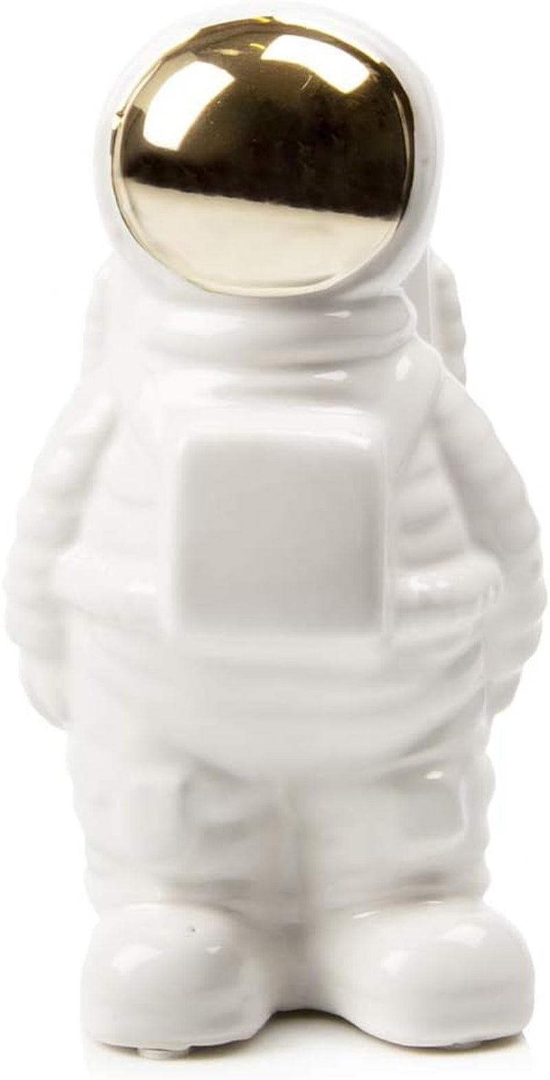 - Astronaut Shape Vase, Planter Simple Modern Flower Bud Vase, White and Gold (Medium)