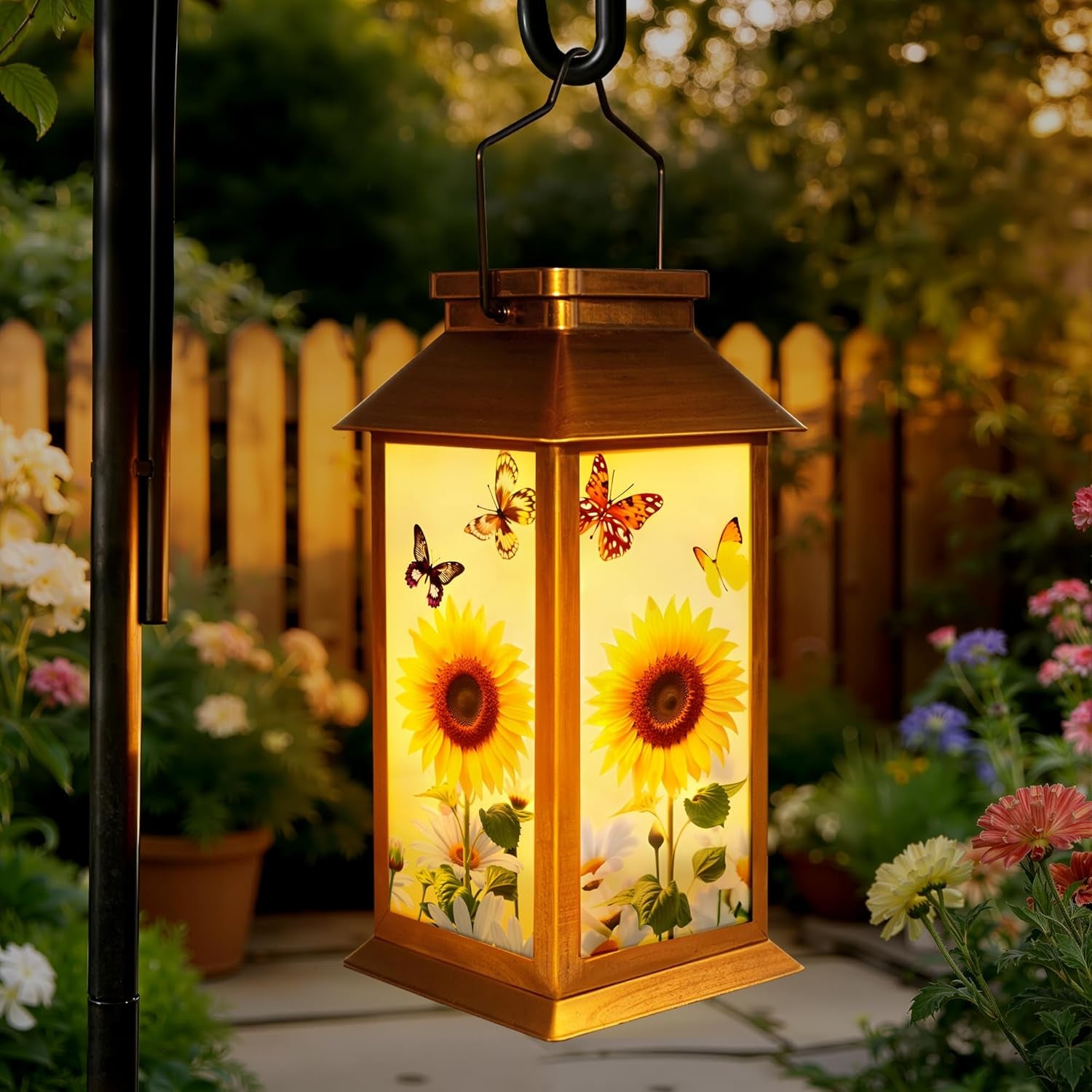 Solar Lanterns Outdoor Waterproof, Hummingbird Garden Decor Gifts for Women Mom Grandma, LED Hanging Solar Lights for outside Yard Patio Lawn Porch
