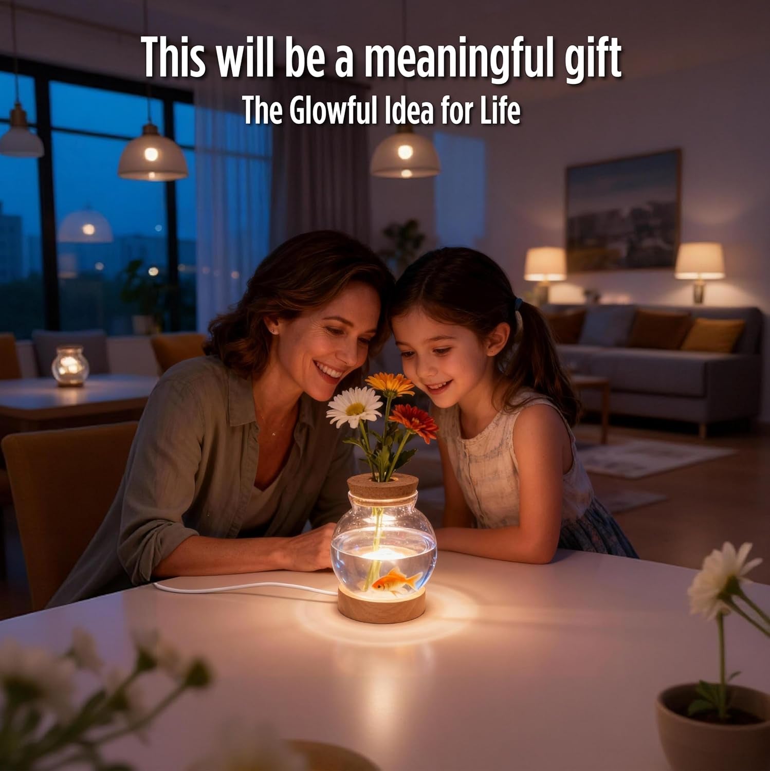 Plant Propagation Station with 9-Level Adjustable LED Light, Glass Planter Station with Waterproof Lighted Wooden Base, Desktop Hydroponic Plants Terrarium Vases Jars for Home & Office Decor