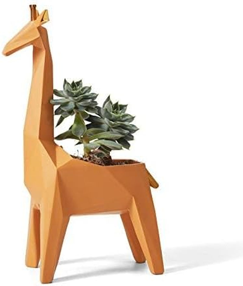 Giraffe Statue Planter Succulent Pot Modern Animal Sculpture Home Decor Gift for Living Room Office 9.3 Inch