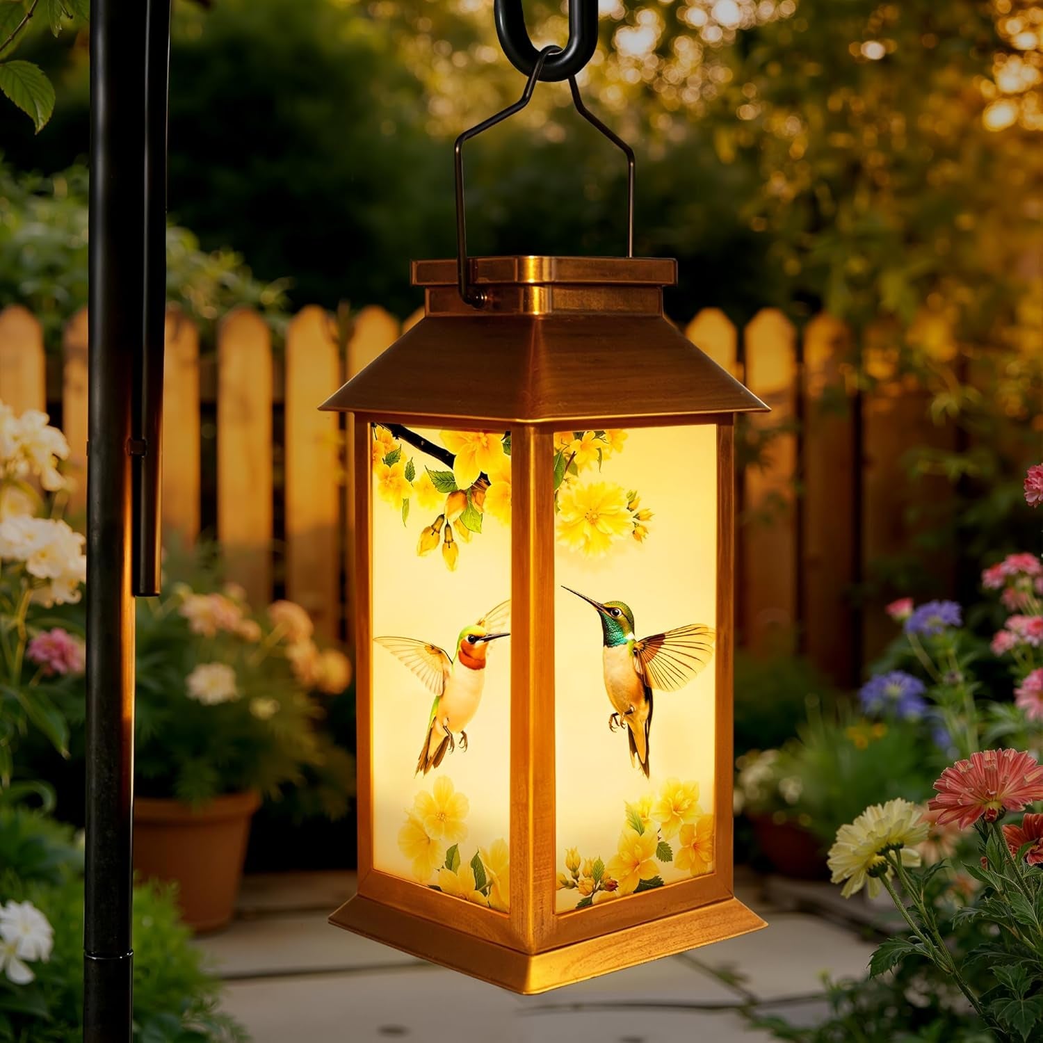 Solar Lanterns Outdoor Waterproof, Hummingbird Garden Decor Gifts for Women Mom Grandma, LED Hanging Solar Lights for outside Yard Patio Lawn Porch