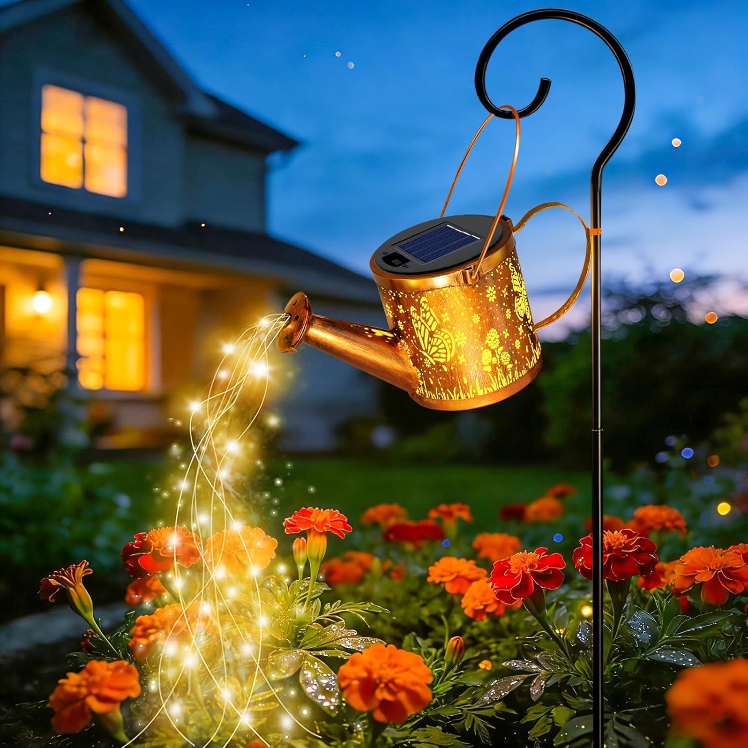 Solar Watering Can Lights, Sunflower Decorative Hanging Lantern Solar Lights Outdoor Waterproof, Gifts for Mom Women Grandma Mother'S Day, Retro Metal Garden Decor for outside Yard Patio Lawn