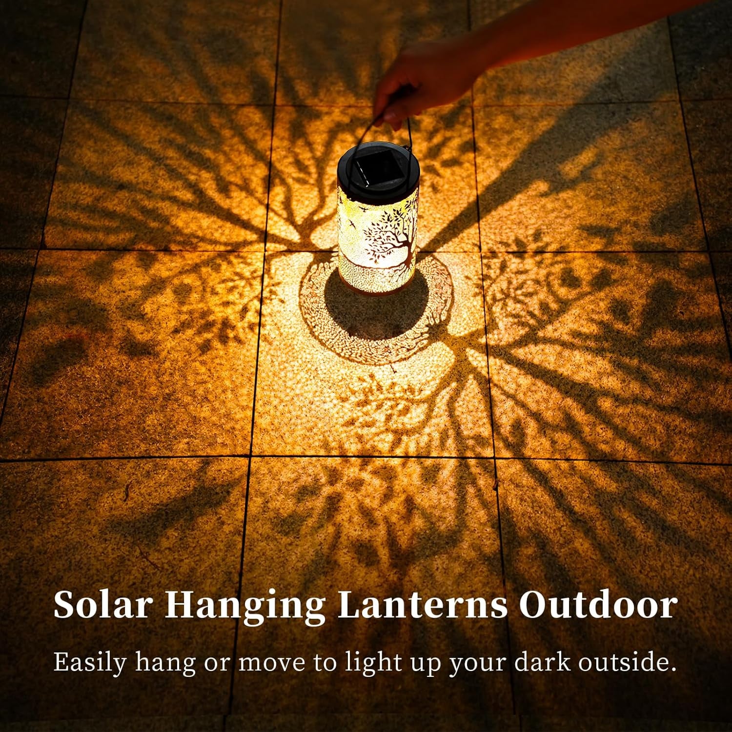 Tree of Life Solar Lanterns Outdoor Waterproof, Mother'S Day Birthday Christmas Gifts for Women Mom Grandma, Hanging Solar Lantern Decorative Lights for Garden Yard Patio Pathway Landscape